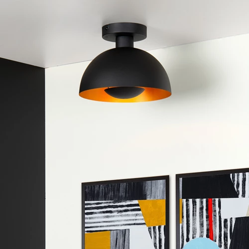 Lucide SIEMON - Flush ceiling light - Ø 25 cm - 1xE27 - Black - atmosphere 1